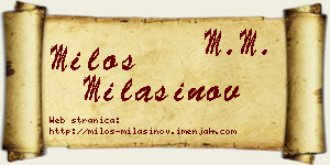 Miloš Milašinov vizit kartica